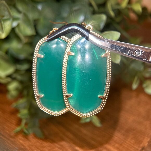 Kendra Scott Green Stone Earrings - Picture 3 of 6